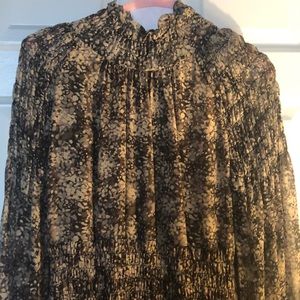 Michael Kors sz2 silk brown/beige floral dress